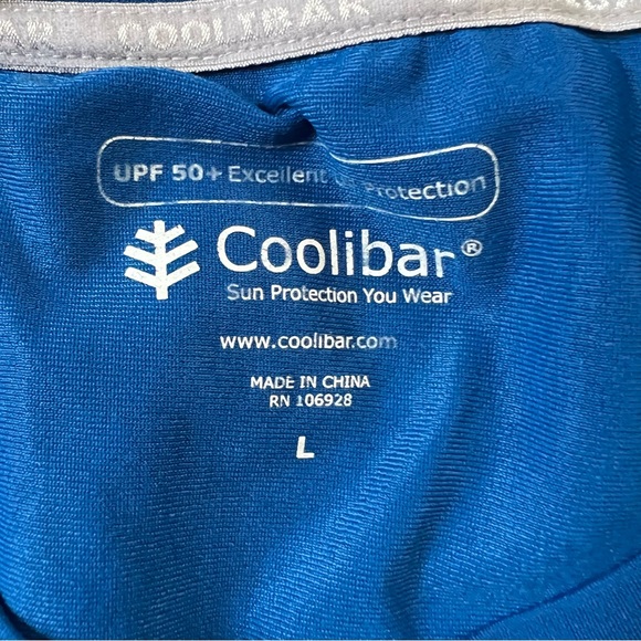 Coolibar T Shirt Adult Large Blue UPF 50+ UV Protection Suntect Tee Mens Swim - Picture 3 of 6